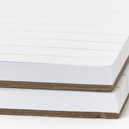 Close-up showing paper thickness in the memo notepad