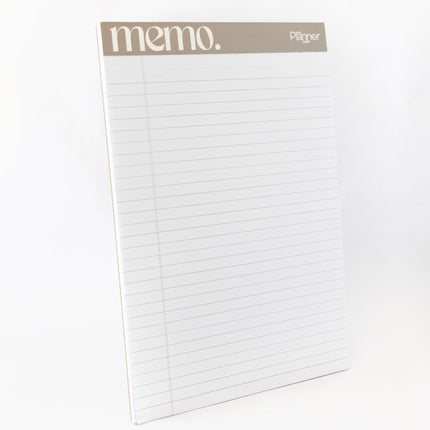 Large memo notepad with minimalist lined design and coloured margin